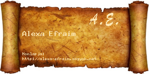 Alexa Efraim névjegykártya